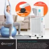KESSER® Elektroheizkörper Infrarotheizung Energiesparend 2in1 Mobile & Wand-Konvektor Elektroheizung Mit WiFi App-Steuerung & Fernbedienung Radiator Heizung Elektrisch Heizkörper 24h Timer, Farbe:Weiß, Größe:1500W