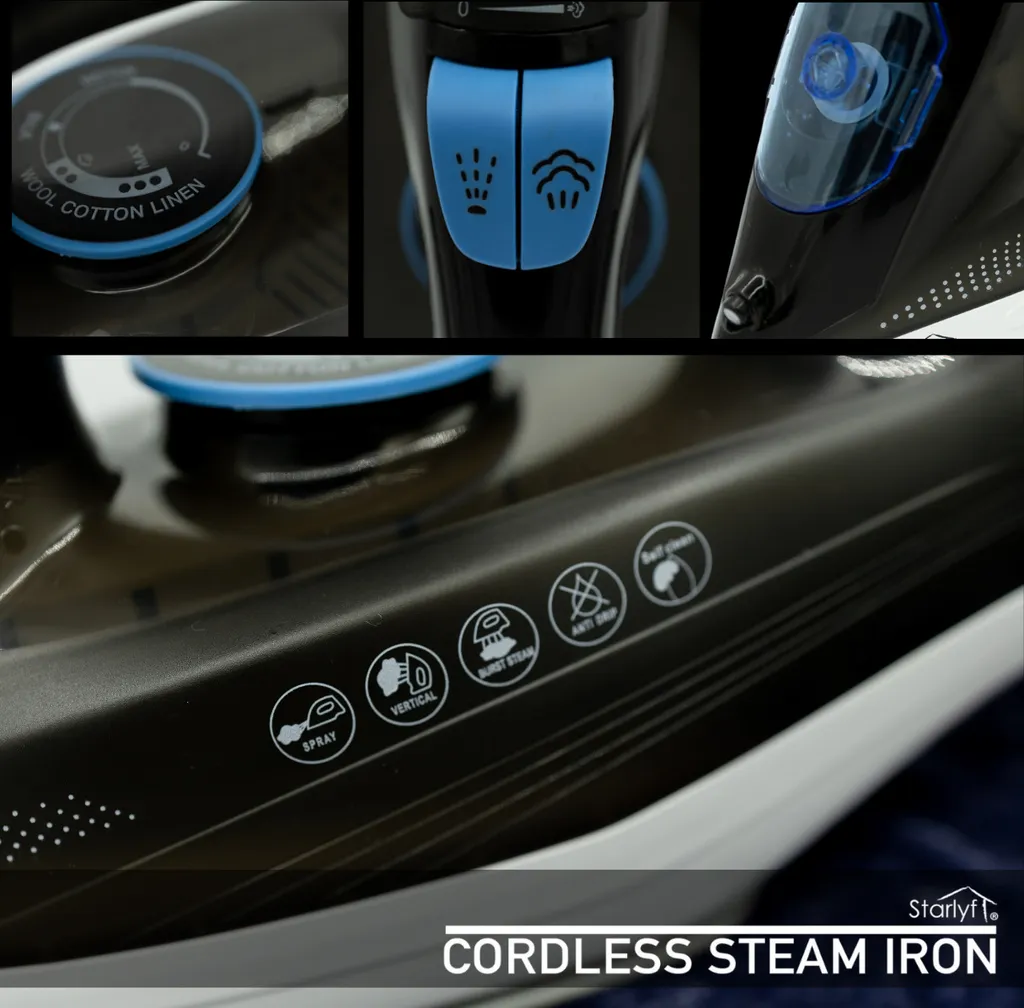 Starlyf® Cordless Steam Iron - Kabelloses Dampfbügeleisen, 320 Ml, 2400 Watt, Schnurlos Dampfbügeleisen, Keramikbeschichtung, Aus Der TV Werbung 5 Starlyf® Cordless Steam Iron - Kabelloses Dampfbügeleisen, 320 Ml, 2400 Watt, Schnurlos Dampfbügeleisen, Keramikbeschichtung, Aus Der TV Werbung – Bild 5