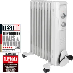 CLATRONIC Öl-Radiator RA 3736 9 Rippen Weiß -Luft Wrame Haus Geschaft 44ee7f3c7a89443d2693b968999993e0