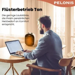 Pelonis 🔥 Heizlüfter, Energiesparend Klein 2000W Elektrische Heizung 2 Heizstufen & Gebläse-Modus, Kippschutz & Überhitzungsschutz Für Büro Wohnzimmer Schlafzimmer - Weiß -Luft Wrame Haus Geschaft 4610847a66eaa936e0636781c0095788
