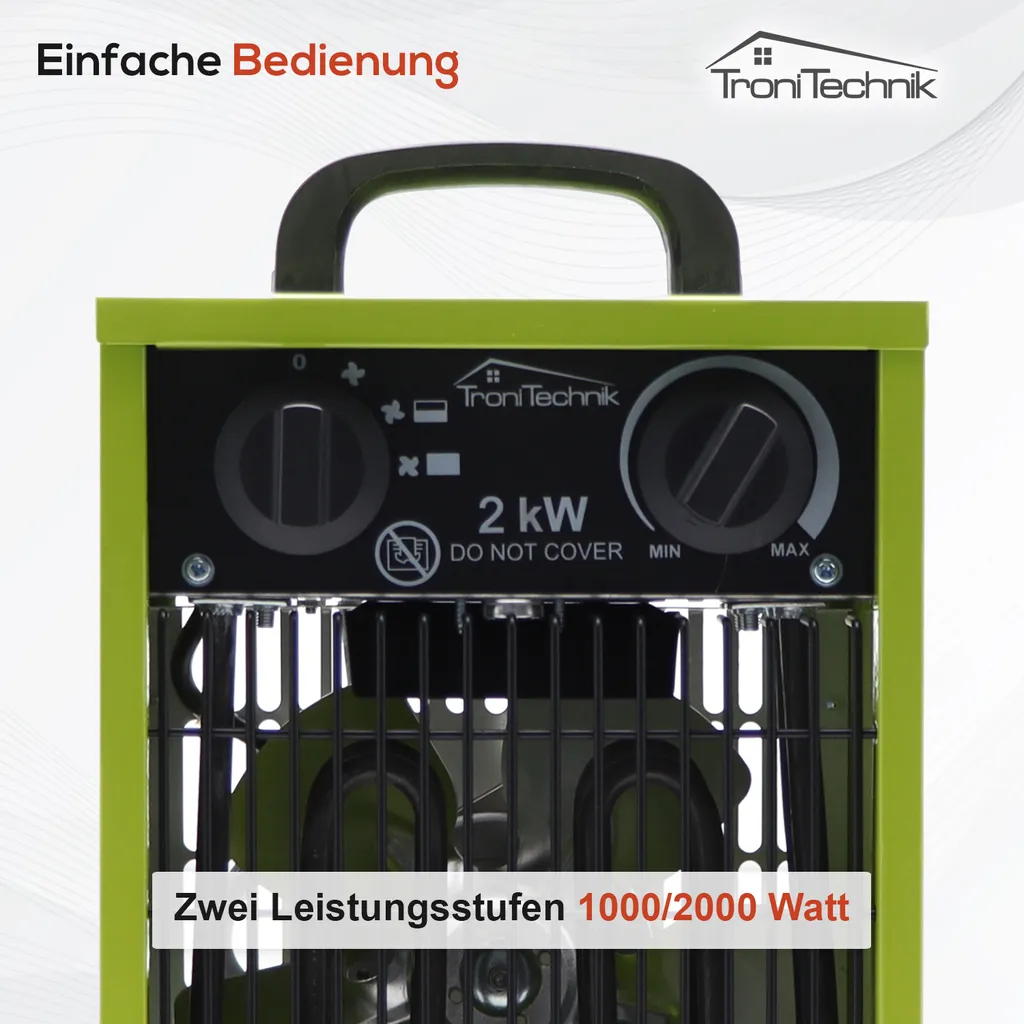 Tronitechnik TT-EIH-152 Heizgerät Heizlüfter Heizung 2.000 Watt, Tragegriff, Stahl, Stufenlose Thermosteuerung 7 Tronitechnik TT-EIH-152 Heizgerät Heizlüfter Heizung 2.000 Watt, Tragegriff, Stahl, Stufenlose Thermosteuerung – Bild 7