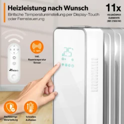 TRESKO® Ölradiator Weiß 2500W Elektroheizung Radiator Öl Heizkörper Heizung Timer 10 TRESKO® Ölradiator Weiß 2500W Elektroheizung Radiator Öl Heizkörper Heizung Timer -Luft Wrame Haus Geschaft 480a5d32d45abc8f9546d0339853bece