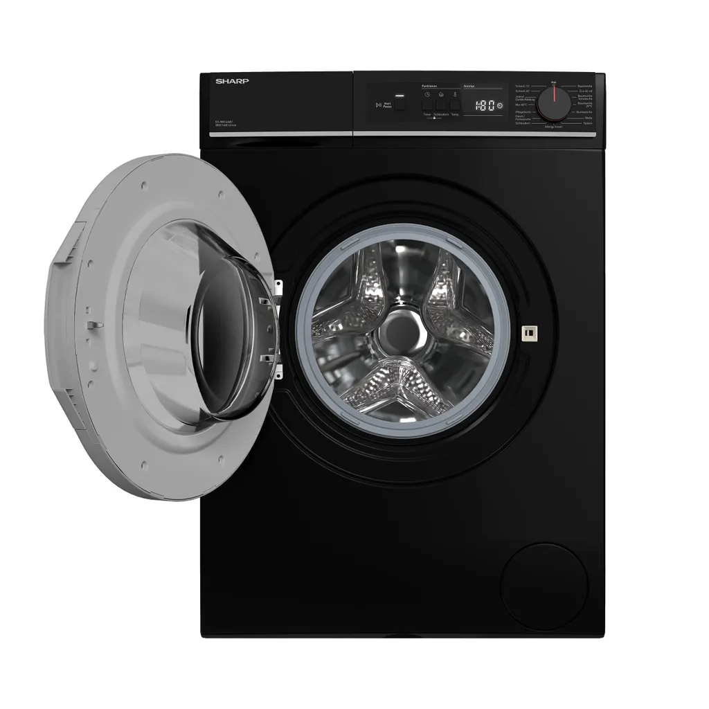 Sharp ES-W814IAB1-DE Waschmaschine (8 Kg / 1400 U/Min) Mit LED Display, Inverter Motor, Überlaufschutz Und AquaStop (schwarz) 9 Sharp ES-W814IAB1-DE Waschmaschine (8 Kg / 1400 U/Min) Mit LED Display, Inverter Motor, Überlaufschutz Und AquaStop (schwarz) – Bild 9