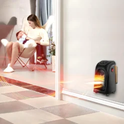 350W Steckdosen Heizlüfter Mini Heizung Elektroheizer Keramik Heizgerät Energiesparend Lufterhitzer Plug Heater Energie Sparen 220V Schwarz Retoo -Luft Wrame Haus Geschaft 48360be7784a5cdd6971341715574f2c
