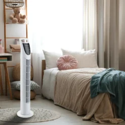 AREBOS Turmventilator Mit Fernbedienung & Timer, 40 Watt, Mit 3 Geschwindigkeitsstufen & Sleep-Modus, Weiß -Luft Wrame Haus Geschaft 4a5394db9477d2100cc56c448856ee2a