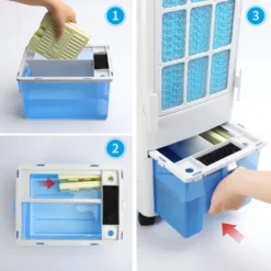 Aigostar Koud - Luftkühler, Mobile Klimaanlage, Leise, Ventilator Mit Fernbedienung, 55W, 5L, 3 Geschwindigkeitsstufen, Klimagerät Ohne Abluftschlauch, Aircooler 3 In 1, Verdunstungskühlung, 7H Timer 10 Aigostar Koud - Luftkühler, Mobile Klimaanlage, Leise, Ventilator Mit Fernbedienung, 55W, 5L, 3 Geschwindigkeitsstufen, Klimagerät Ohne Abluftschlauch, Aircooler 3 In 1, Verdunstungskühlung, 7H Timer -Luft Wrame Haus Geschaft 4ac9b1577e1154671192e26c2ca3585c