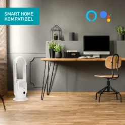 Djive ARC Heater 3in1 Rotorloser Heizlüfter, Ventilator & Luftreiniger, HEPA 14 Filter & UVC Gegen 99,995% Der Viren, Staub & Pollen, App Steuerung, Alexa, Google Home, Mit Heizfunktion, Schlafzimmer, Clean White -Luft Wrame Haus Geschaft 4add3c4c30afe54c3acbb62b99e46d72