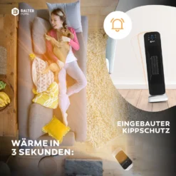 BALTER Heizlüfter 2000W, Heizstrahler, Heizung, Fernbedienung, Thermostat, 3 Heizstufen, Elektroheizung Mit 80° Oszillation, 12H Timer, Überhitzungs- Und Kippschutz 13 BALTER Heizlüfter 2000W, Heizstrahler, Heizung, Fernbedienung, Thermostat, 3 Heizstufen, Elektroheizung Mit 80° Oszillation, 12H Timer, Überhitzungs- Und Kippschutz -Luft Wrame Haus Geschaft 4ce2756bba66ad027434938f08175790