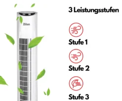 Zilan Turmventilator | 3 Stufen | 2 Modi | 7,5h Timer | Fernbedienung | Oszillierend | 17 Zilan Turmventilator | 3 Stufen | 2 Modi | 7,5h Timer | Fernbedienung | Oszillierend | -Luft Wrame Haus Geschaft 4ce2d547e078c62954c213107258c362