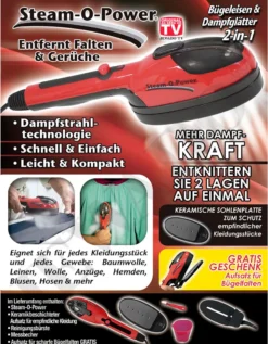 Steam-O-Power 2 In 1 Bügeleisen & Dampfglätter - All In One, Leicht Und Kompakt - Aus Der TV Werbung -Luft Wrame Haus Geschaft 4df9b84ce4ab5fd22482d1ddaf849959