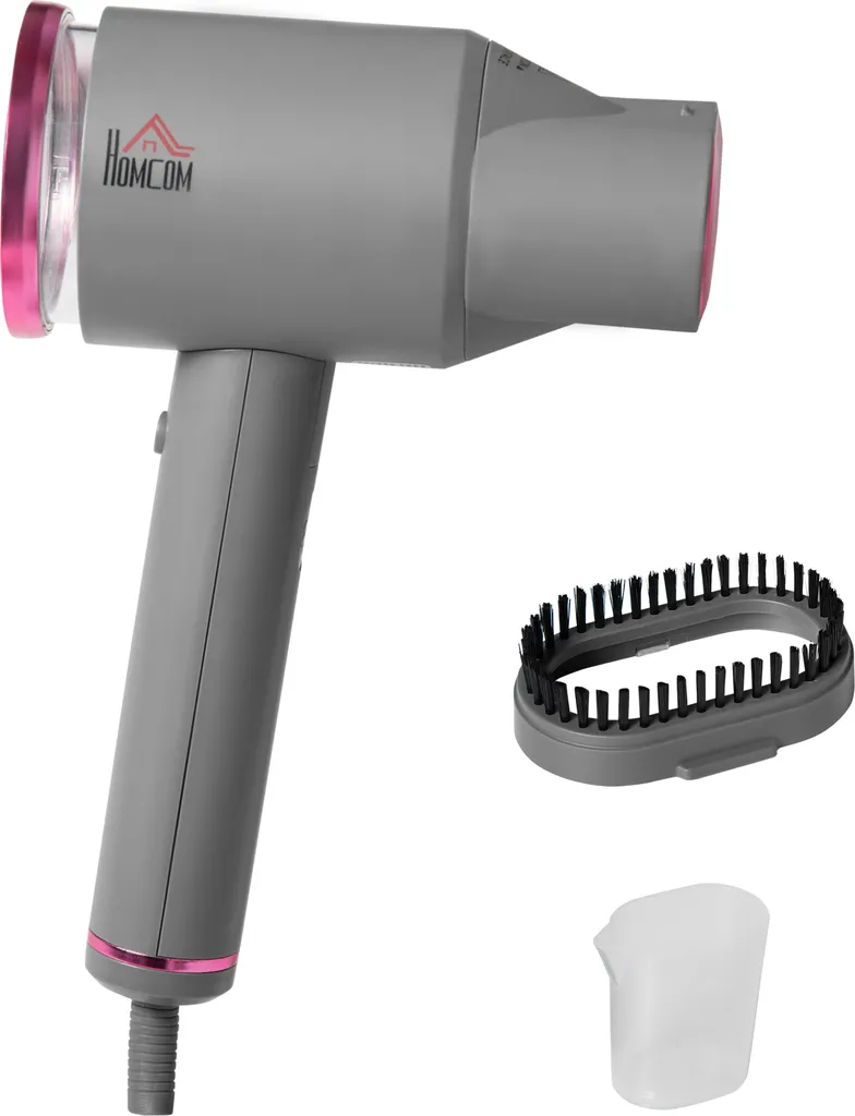HOMCOM Dampfglätter Dampfbürste Faltbar Kleidung Hemden Dampfbügeleisen Mit 160 Ml Wassertank 1520 W Schnelles Aufheizen Aluminium Kunststoff Grau+Rosa 27,5 X 18,2 X 9 Cm 3 HOMCOM Dampfglätter Dampfbürste Faltbar Kleidung Hemden Dampfbügeleisen Mit 160 Ml Wassertank 1520 W Schnelles Aufheizen Aluminium Kunststoff Grau+Rosa 27,5 X 18,2 X 9 Cm – Bild 3