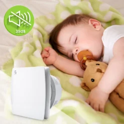 EINFEBEN Badlüfter 150mm Mit Feuchtigkeitssensor Und Einstellbarer Nachlaufzeit, Wandlüfter Mit Rückflussleitblech Und Timing-Funktion, Ventilator Lüfter Für Bad WC Küche Wandventilator Badezimmer 9 EINFEBEN Badlüfter 150mm Mit Feuchtigkeitssensor Und Einstellbarer Nachlaufzeit, Wandlüfter Mit Rückflussleitblech Und Timing-Funktion, Ventilator Lüfter Für Bad WC Küche Wandventilator Badezimmer -Luft Wrame Haus Geschaft 4f38e08e5c37edaf11b325d669de23a6