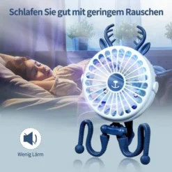 [2022 Neu] Mini USB-Ventilator, Mini Tragbarer Elektrischer Ventilator Octopus Stand Einstellbarer Handventilator Mit Usb Aufladung, Mit Nachtlicht -Luft Wrame Haus Geschaft 516c89fbd58b13648e51d115828dfdac