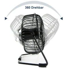 15cm Mini USB-Tischventilator Ventilator Aus Metall Mit LED-Animation Für Temperatur Und Uhrzeit - Stufenlos Neigbar Um 360°, Energiesparend, Extrem Leise 10 15cm Mini USB-Tischventilator Ventilator Aus Metall Mit LED-Animation Für Temperatur Und Uhrzeit - Stufenlos Neigbar Um 360°, Energiesparend, Extrem Leise -Luft Wrame Haus Geschaft 536cd88355a50ca2bd1303caad89c70b