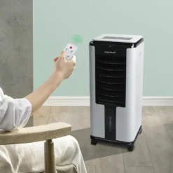 Aigostar Air Cooler, 3-in-1 Mobiles Klimagerät Ohne Abluftschlauch Mit Wasserkühlung, Luftkühler Mit Verdunstungskühlung, Ventilator, Luftbefeuchter, 7L Wassertank, Fernbedienung, 12Std Timer, 75W -Luft Wrame Haus Geschaft 54b42045a9d084126ff250ae80820883