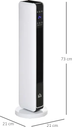 HOMCOM Heizgerät Heizlüfter 2200W Elektroheizer Keramik Heizturm Mit Fernbedienung 8-Stunden-Timer Oszillation Heizer Heizung ABS PA Weiß+Schwarz 21 X 21 X 73 Cm -Luft Wrame Haus Geschaft 57f0f613f433fb6d71e48202937e6861