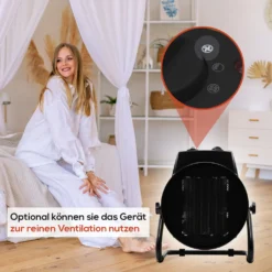 Tronitechnik TT-KH-502 Keramikheizer Heizlüfter Heizung 2.000 Watt, Tragegriff, PTC Keramik, Stufenlose Thermosteuerung -Luft Wrame Haus Geschaft 5816c50b7ab66ef145a9f54247f3d205