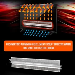 Glaskonvektor / Elektroheizung / Konvektor-Heizung - 24h-Timer - LCD-Display Touchscreen - Fernbedienung - Mobiler, Leiser, Elektrischer & Energiesparender Elektroheizkörper 2000 Watt -Luft Wrame Haus Geschaft 59a9c8417de63ccb5d70bc3dc14e65e8