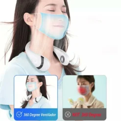 Hals Fan Halsventilator Leise USB Ventilator Hals Nackenventilator 4000mAh Hängender 3 Speed,Weiß -Luft Wrame Haus Geschaft 5e43af6a40b1845a232e360b41b64b34