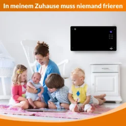 Glaskonvektor Elektroheizung Konvektor-Heizung 24h-Timer LCD-Display Touchscreen Fernbedienung - Mobile Energiesparende Leise Heizung Standgerät Heizkörper Thermostat (Schwarz 2000W) -Luft Wrame Haus Geschaft 5e63a48e926d0512401002ede273f76d