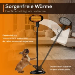 TroniTechnik Quartz-Heizstrahler Mit 3 Stufen, Verstellbarer Teleskopstange Und Kopf 26 TroniTechnik Quartz-Heizstrahler Mit 3 Stufen, Verstellbarer Teleskopstange Und Kopf -Luft Wrame Haus Geschaft 60b1970cd833608b0c7045268e3c7793