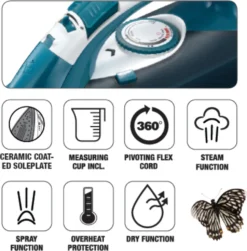 Melissa 16390052 Dampfbügeleisen XXL Format Mit 2200 Watt -Luft Wrame Haus Geschaft 60c3fb256c8e07c0d774d2df6dab7edc