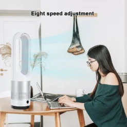 Ventilator Leise, Turmventilator Mit Fernbedienung, Mit Timer, 80°Oszillation, 8 Geschwindigkeitsstufne [A+++] -Luft Wrame Haus Geschaft 6447809fc3513c1c420c37c0a49f059f
