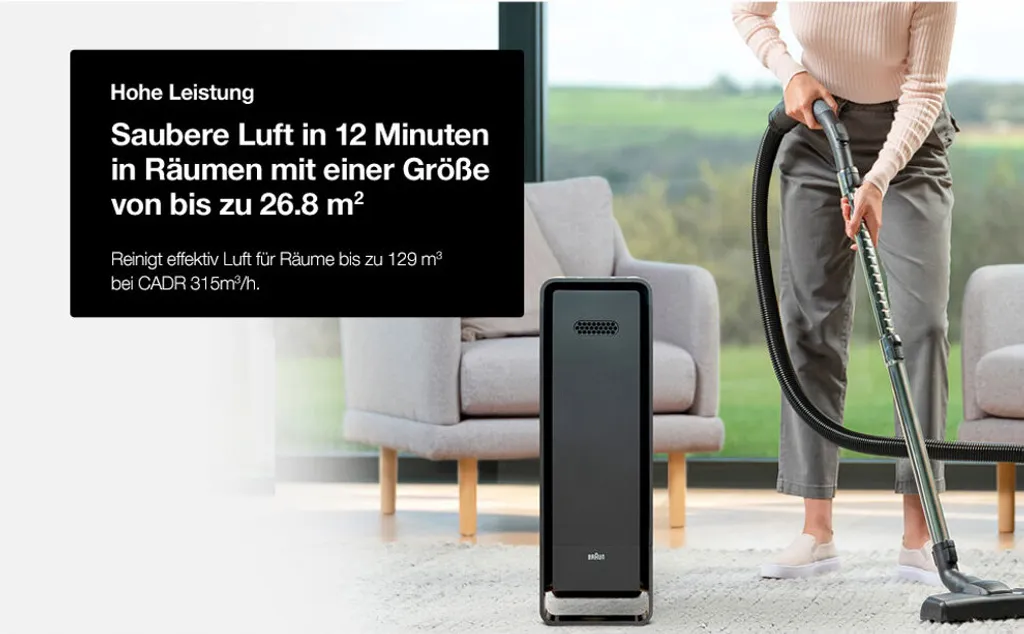 BRAUN Luftreiniger BFD104BE2 SCAN & CLEAN Raumgröße: 129 M² Dreifachfiltrierungssystem Schwarz 11 BRAUN Luftreiniger BFD104BE2 SCAN & CLEAN Raumgröße: 129 M² Dreifachfiltrierungssystem Schwarz – Bild 11