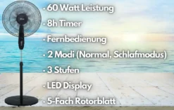 Zilan Standventilator Mit Fernbedienung | LED-Display | 8h Timer | 3 Geschwindigkeitsstufen | Oszilierender Ventilator | Windmaschine | 40 Cm | Oszilierend | 60 Watt 10 Zilan Standventilator Mit Fernbedienung | LED-Display | 8h Timer | 3 Geschwindigkeitsstufen | Oszilierender Ventilator | Windmaschine | 40 Cm | Oszilierend | 60 Watt -Luft Wrame Haus Geschaft 6462994ef42fd50f1258a19785fbdb4f