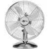 Goobay Retro Tischventilator Mit 3 Leistungsstufen, 40cm Durchmesser (12 Zoll) - Neigbar, Schwenkbar, Super Leise - Verchromt