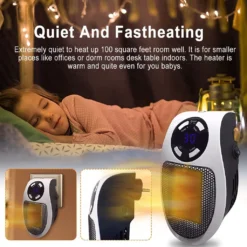 500 Watt Keramik Heizlüfter Mini Heizlüfter Sparsamer Tragbarer Raumheizer Steckerheizung Mit Thermostat Und Timer, Für Büro, Schlafzimmer, Wohnzimmer 2-teilig (weiß Ohne Fernbedienung) -Luft Wrame Haus Geschaft 6736d41e14fdc64a56b97b8cb80816bf