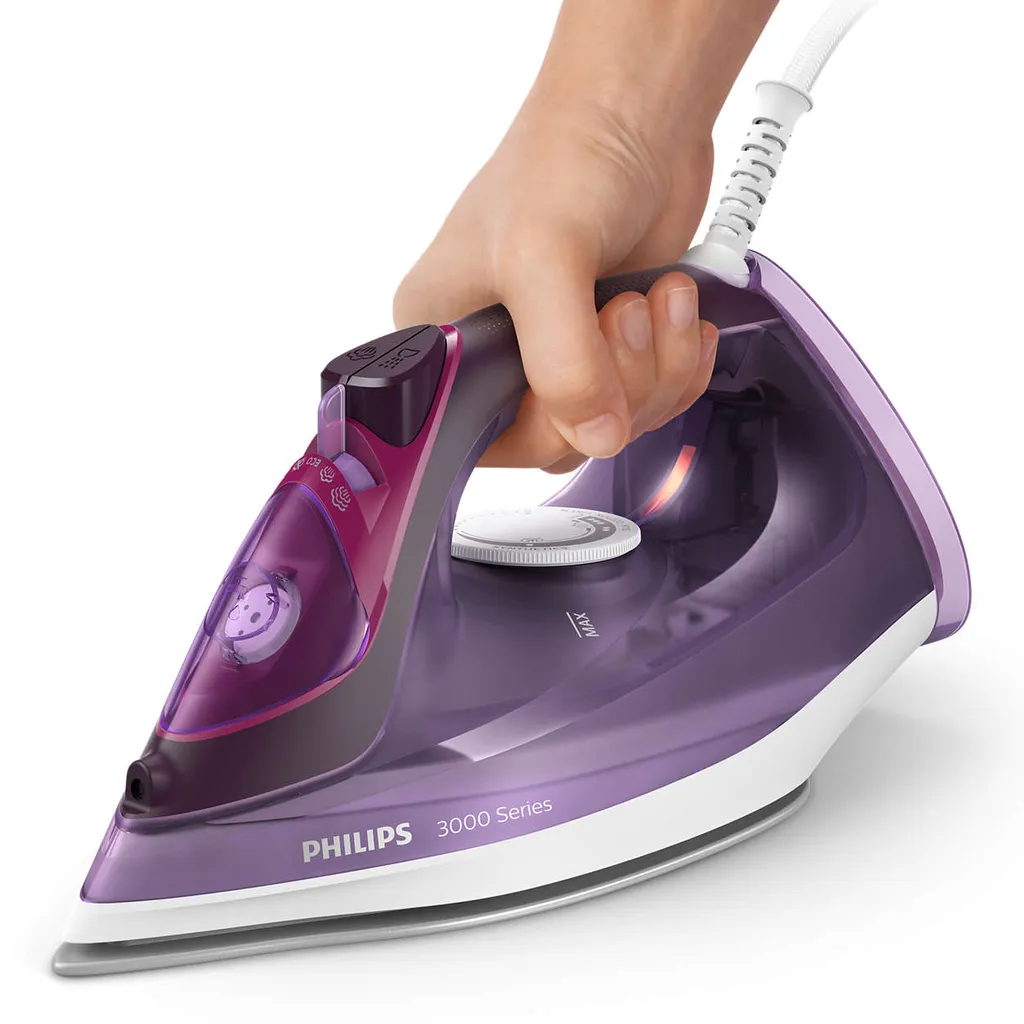 Philips Bügeleisen 3000 Series Mit Keramikbügelsohle, 40 G/min Konstanter Dampf, 2600 W, Violett (DST3041/30) 4 Philips Bügeleisen 3000 Series Mit Keramikbügelsohle, 40 G/min Konstanter Dampf, 2600 W, Violett (DST3041/30) – Bild 4