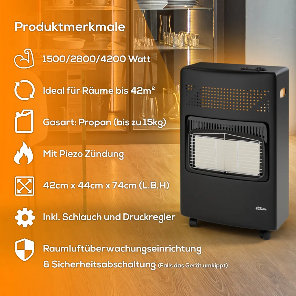 TroniTechnik Gas- Heizgerät Für Propangas Mit Nennleistung 4,2KW Inkl. Zubehör 10 TroniTechnik Gas- Heizgerät Für Propangas Mit Nennleistung 4,2KW Inkl. Zubehör – Bild 10