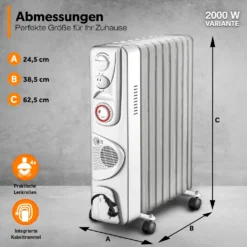 TRESKO® Ölradiator Weiß 2000W Elektroheizung Radiator Öl Heizkörper Heizung Timer 9 TRESKO® Ölradiator Weiß 2000W Elektroheizung Radiator Öl Heizkörper Heizung Timer -Luft Wrame Haus Geschaft 67d3fd6d4f6d8e7d4f65f38c3b8e385d