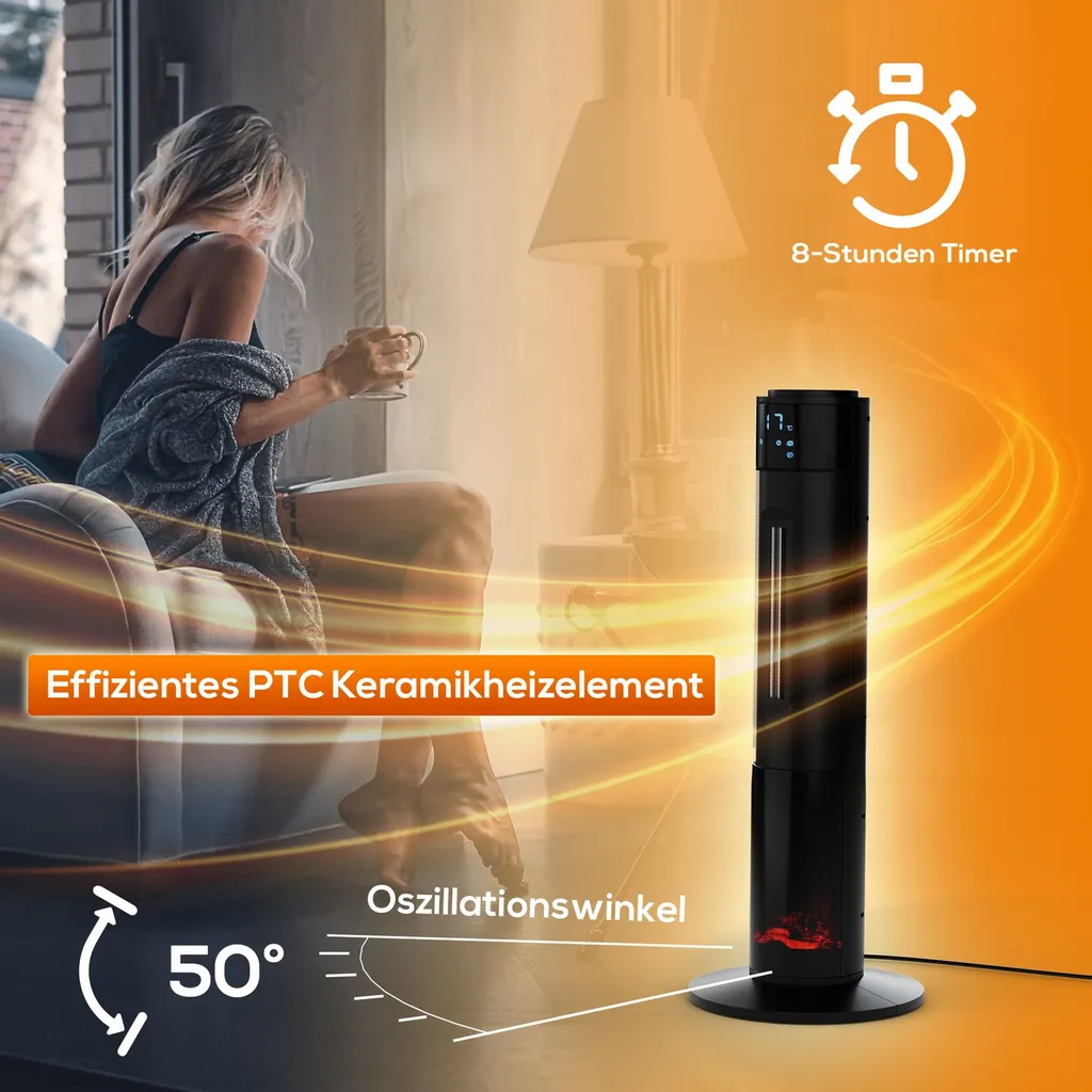 Tronitechnik PTC Turmheizer Keramikheizer 2000 Watt Heizlüfter Elektro Kamin Elektrischer Heizung Kaminfeuer Effekt Kaminofen 16 Tronitechnik PTC Turmheizer Keramikheizer 2000 Watt Heizlüfter Elektro Kamin Elektrischer Heizung Kaminfeuer Effekt Kaminofen – Bild 16