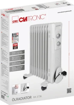 CLATRONIC Öl-Radiator RA 3736 9 Rippen Weiß -Luft Wrame Haus Geschaft 6c30982203dfda823acb3d5697f088c8