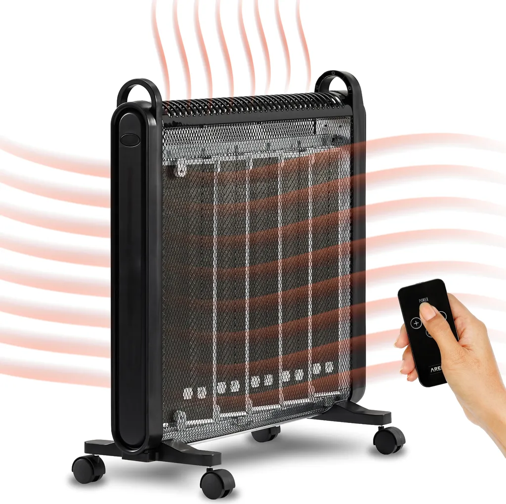 AREBOS Mica Konvektor 2000 W | Wärmewellenheizer | Elektroheizung | Konvektor-Heizung | Mobile Elektroheizung Energiesparend | Leise Heizung | Mobiler Elektro Heizlüfter Mit 2 Heizstufen | Schwarz 1 AREBOS Mica Konvektor 2000 W | Wärmewellenheizer | Elektroheizung | Konvektor-Heizung | Mobile Elektroheizung Energiesparend | Leise Heizung | Mobiler Elektro Heizlüfter Mit 2 Heizstufen | Schwarz
