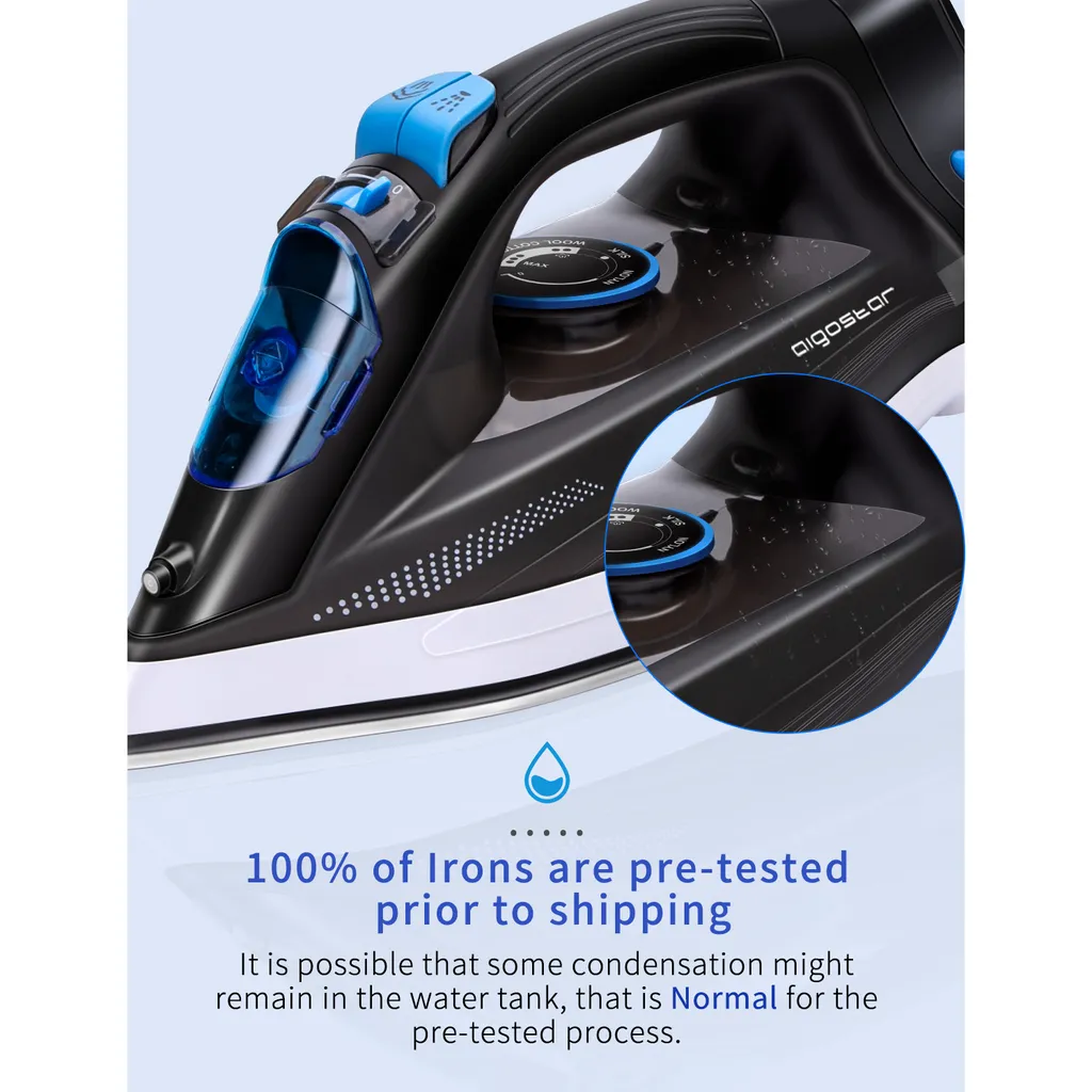 Aigostar SEAN 31QNM/ 199418 Kabelloses DampfbÃ1/4geleisen, Keramiksohle, 2600 Watt, Vertikaldampf, Anti-Kalk 8 Aigostar SEAN 31QNM/ 199418 Kabelloses DampfbÃ1/4geleisen, Keramiksohle, 2600 Watt, Vertikaldampf, Anti-Kalk – Bild 8