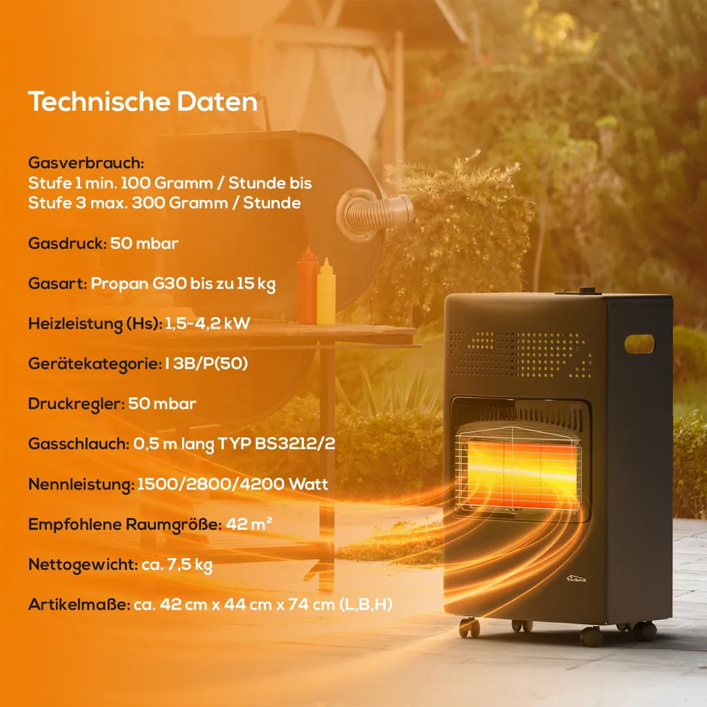 TroniTechnik Gas- Heizgerät Für Propangas Mit Nennleistung 4,2KW Inkl. Zubehör 9 TroniTechnik Gas- Heizgerät Für Propangas Mit Nennleistung 4,2KW Inkl. Zubehör – Bild 9