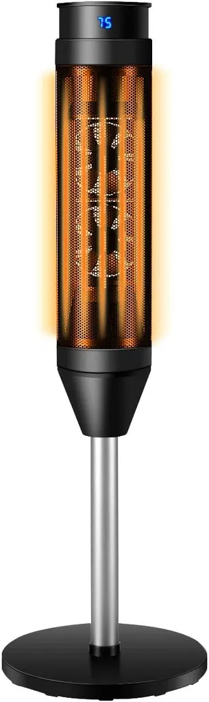 COSTWAY Heizlüfter, 1,2KW/2KW, Elektroheizung, Heizgerät Mit Thermostat & 3 Modi, 40° Oszillation, 10 - 49℃, Schnellerhitzung, Inkl. 8H Timer, LED, 28x28x85cm, Schwarz 1 COSTWAY Heizlüfter, 1,2KW/2KW, Elektroheizung, Heizgerät Mit Thermostat & 3 Modi, 40° Oszillation, 10 - 49℃, Schnellerhitzung, Inkl. 8H Timer, LED, 28x28x85cm, Schwarz