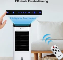 COSTWAY 4in1 Mobile Klimaanlage 65W, 3 Stufen Klimagerät 7L Tank, Inkl. 7,5H Timer, Fernbedienung & 2 Kühlakkus, Luftbefeuchter, Luftreiniger, Ventilator, Luftkühler, Aircooler -Luft Wrame Haus Geschaft 6e03778410e692b3524f3991532241bc