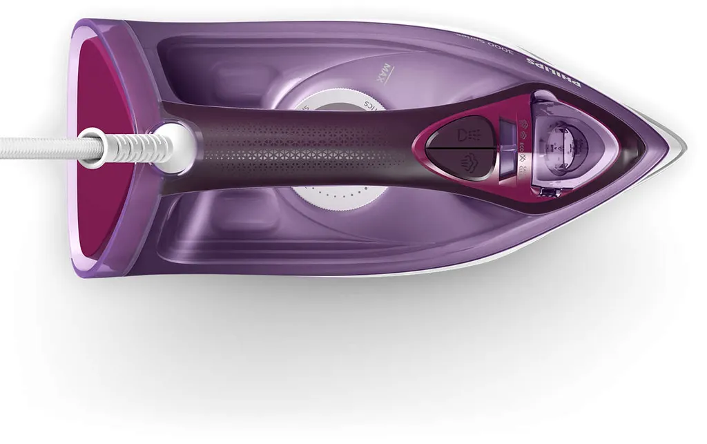 Philips Bügeleisen 3000 Series Mit Keramikbügelsohle, 40 G/min Konstanter Dampf, 2600 W, Violett (DST3041/30) 2 Philips Bügeleisen 3000 Series Mit Keramikbügelsohle, 40 G/min Konstanter Dampf, 2600 W, Violett (DST3041/30) – Bild 2