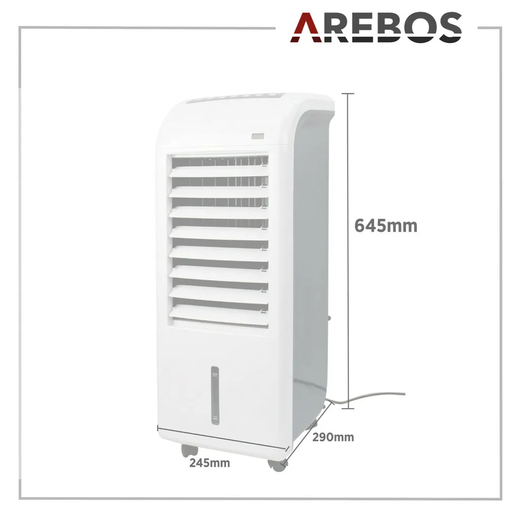 AREBOS, 4in1 Aircooler Luftkühler, Luftreiniger, Luftbefeuchter, Ventilator, Mobile Klimaanlage, 4,5L 5 AREBOS, 4in1 Aircooler Luftkühler, Luftreiniger, Luftbefeuchter, Ventilator, Mobile Klimaanlage, 4,5L – Bild 5