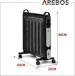 AREBOS Mica Konvektor 2000 W | Wärmewellenheizer | Elektroheizung | Konvektor-Heizung | Mobile Elektroheizung Energiesparend | Leise Heizung | Mobiler Elektro Heizlüfter Mit 2 Heizstufen | Schwarz 19 AREBOS Mica Konvektor 2000 W | Wärmewellenheizer | Elektroheizung | Konvektor-Heizung | Mobile Elektroheizung Energiesparend | Leise Heizung | Mobiler Elektro Heizlüfter Mit 2 Heizstufen | Schwarz -Luft Wrame Haus Geschaft 714c1395c8912bc72a3dbcdb2736b444