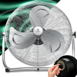 KESSER® Windmaschine Retro Stil | Ventilator In Chrom | Standventilator | Tischventilator Bodenventilator | 3-Stufen | Robuster Stand | Stufenlos Neigbarer Ventilatorkopf | Chrom Silber, Größe:Ø 30cm -Luft Wrame Haus Geschaft 71f5f784b97173f2fe24ad3a20569137