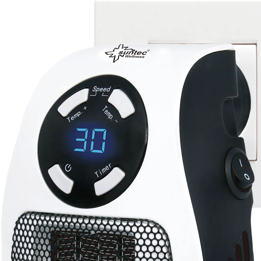 SUNTEC PTC Heizlüfter Steckdosen-Heizung Plug-in - Mit Thermostat, Timer, 500 Watt | 2 Ventilationsstufen, Elektrische Heizlüftung | Räume Bis 13 M² | Perfekt Für Schlafzimmer, Büro, Wohnung 10 SUNTEC PTC Heizlüfter Steckdosen-Heizung Plug-in - Mit Thermostat, Timer, 500 Watt | 2 Ventilationsstufen, Elektrische Heizlüftung | Räume Bis 13 M² | Perfekt Für Schlafzimmer, Büro, Wohnung – Bild 10