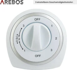 AREBOS Turmventilator, 50 Watt, 60°-Oszillation, 3 Geschwindigkeitsstufen, Ventilator Mit Tragegriff, Weiß, Leise -Luft Wrame Haus Geschaft 727c0a9162565bb88a83addb1b774fbd
