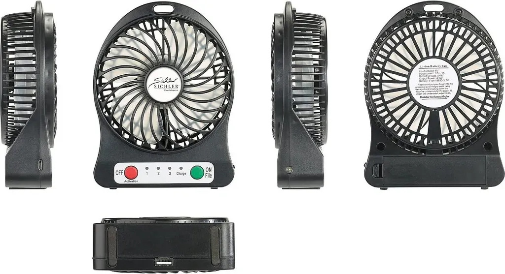 3in1 Akku Tisch-Ventilator Mit Powerbank-Funktion + Leuchte / Lampe 1.800 MAh Auto Camping 4 3in1 Akku Tisch-Ventilator Mit Powerbank-Funktion + Leuchte / Lampe 1.800 MAh Auto Camping – Bild 4