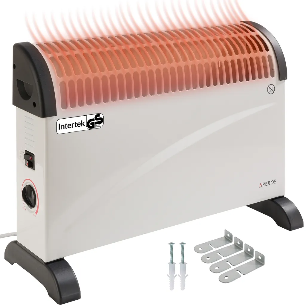 AREBOS Elektroheizer, Konvektor, 2000 Watt, Thermostat, Frostwächter-Funktion , Mit Standfüßen Oder Zur Wandmontage, Elektrische Konvektorheizung(Standard) 1 AREBOS Elektroheizer, Konvektor, 2000 Watt, Thermostat, Frostwächter-Funktion , Mit Standfüßen Oder Zur Wandmontage, Elektrische Konvektorheizung(Standard)