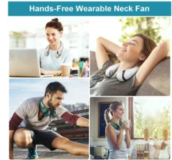 2000mAh Tragbarer Lüfter Nackenbügel Klingenloser Hängender Halsventilator Lazy Neck Hanging Cooler 3-Speeds 360 Grad Verdrehung USB Wiederaufladbar,Weiß -Luft Wrame Haus Geschaft 75a9f725bcb25994c1c4b6a1603ebaf7